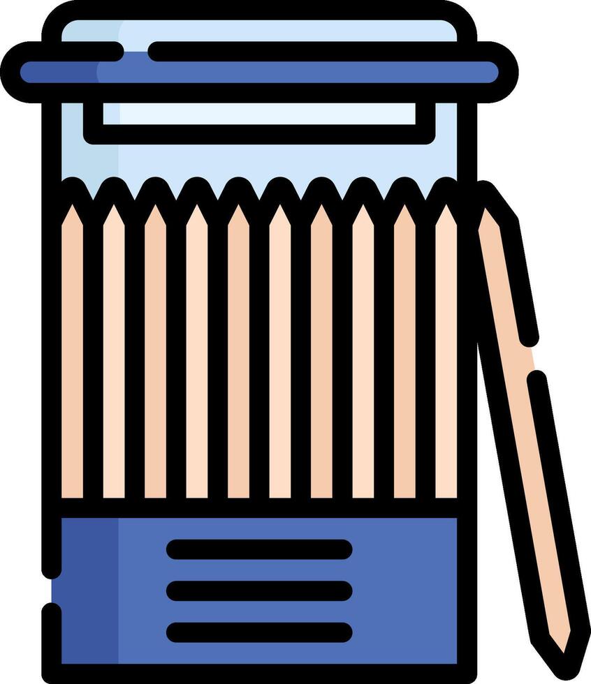 Pencils in a pencil box icon vector