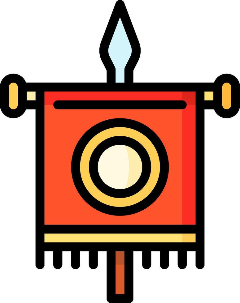 An illustration of a red and yellow flag vector