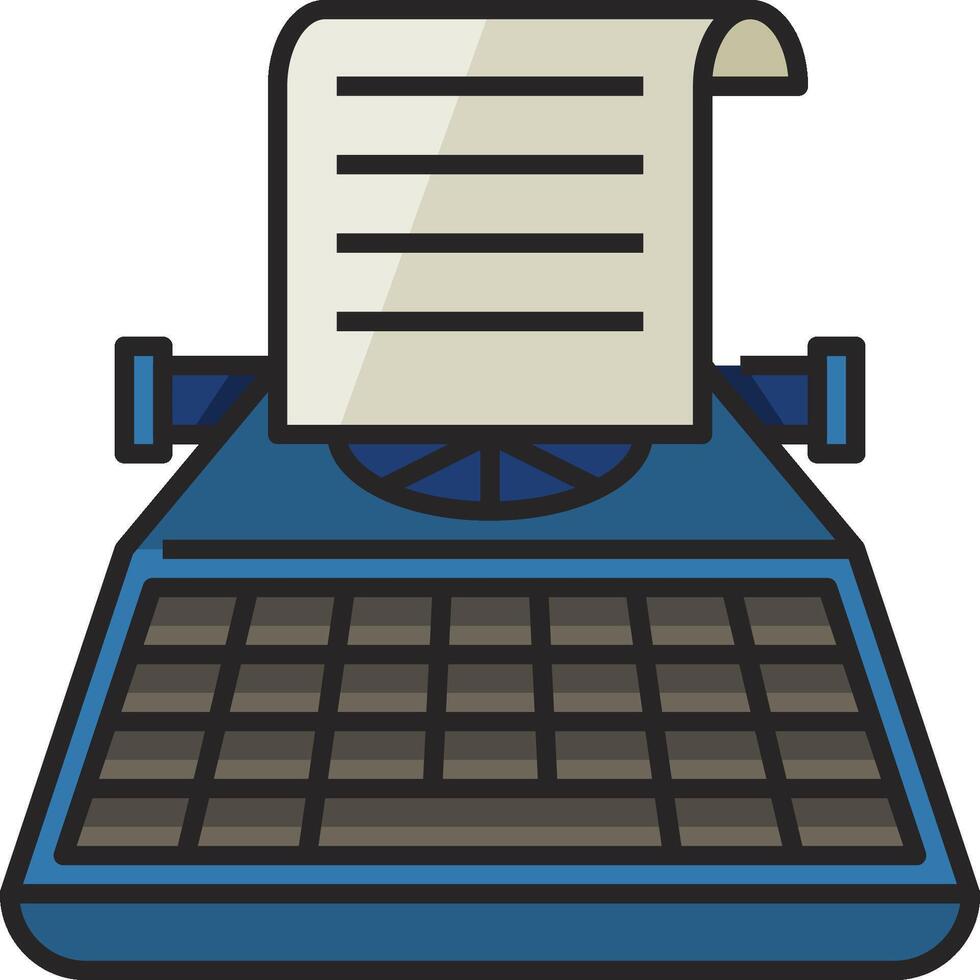 A typewriter with a paper sheet on top vector