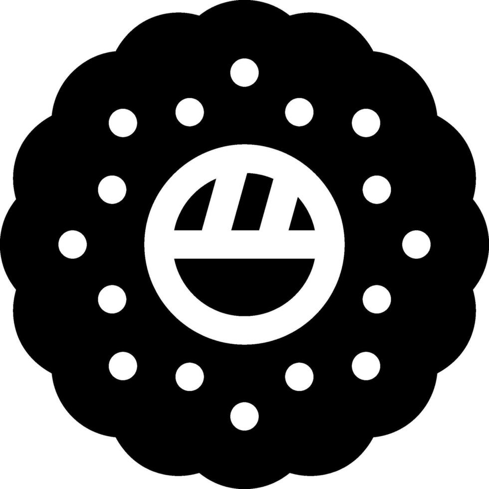 A black and white logo of a smiley face vector