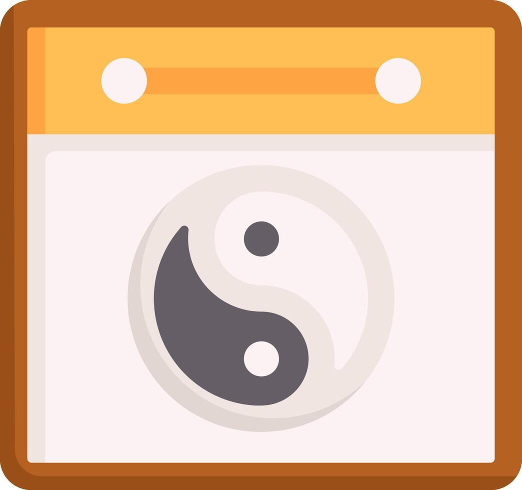 Yin yang calendar icon vector