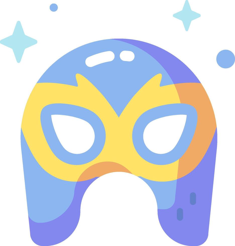 A cartoon mask with blue and yellow colors vector