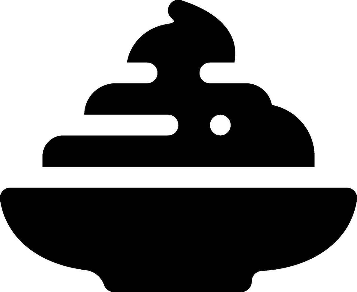 A black and white image of a bowl of ice cream vector