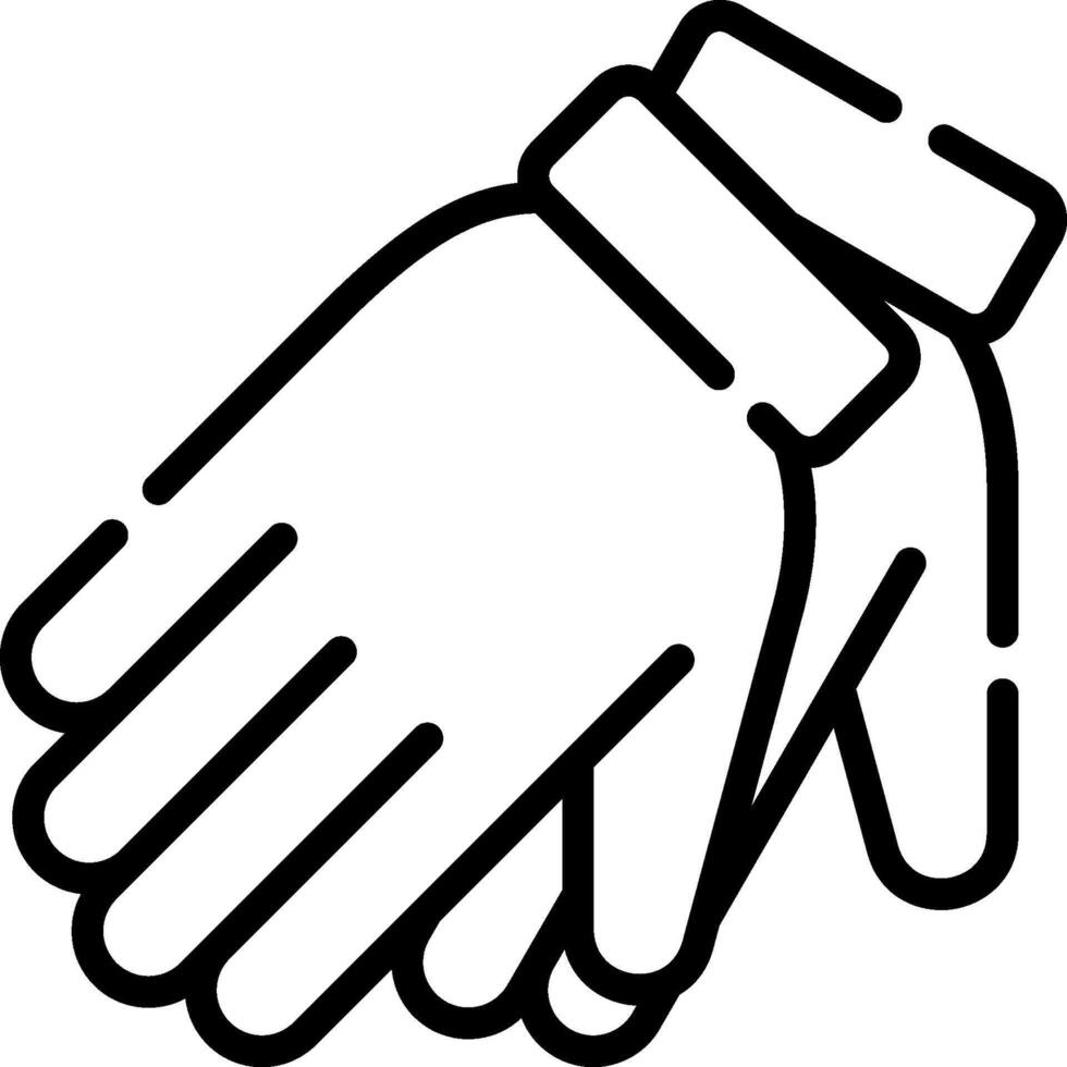 A black and white illustration of a pair of gloves vector