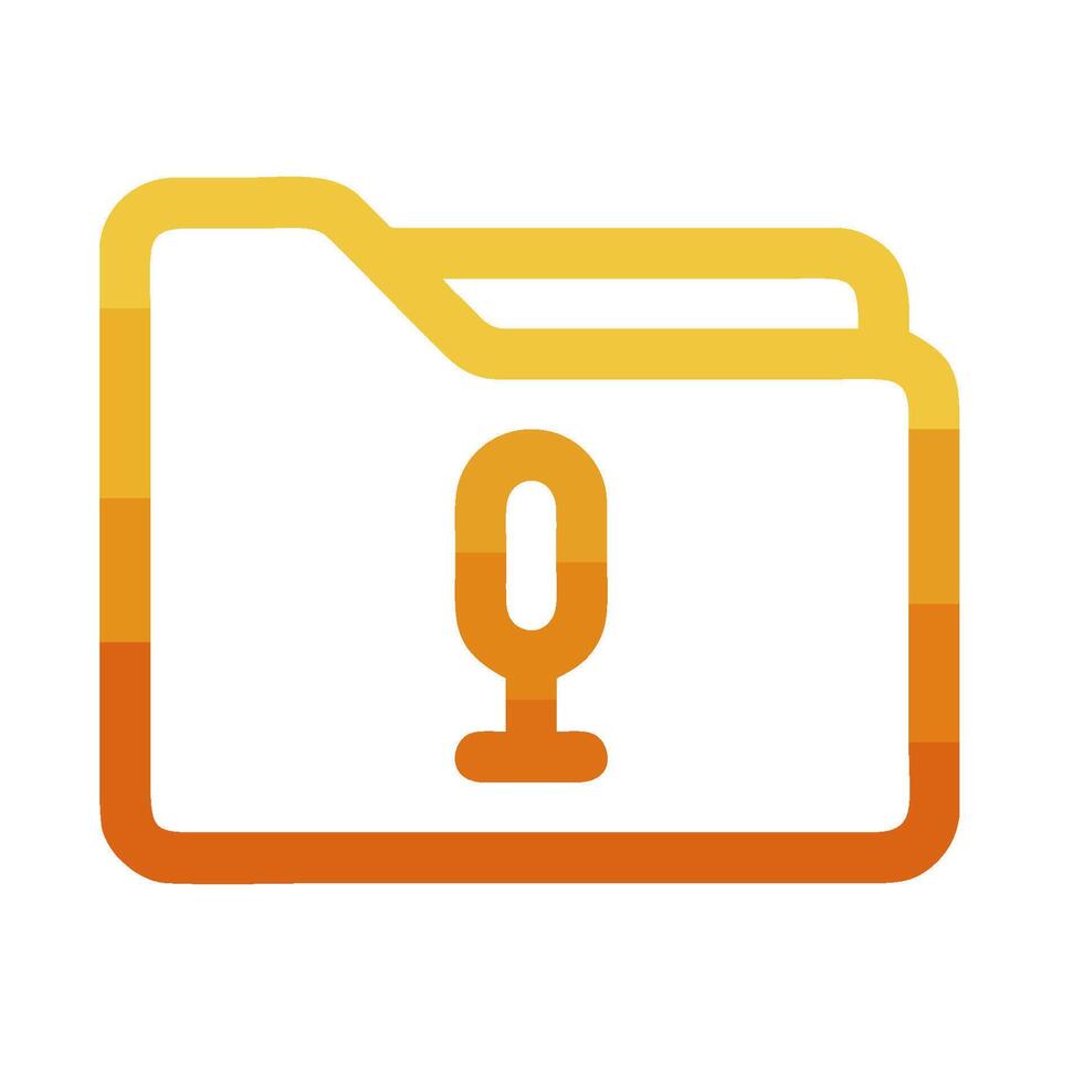 a folder icon with a microphone and a note vector