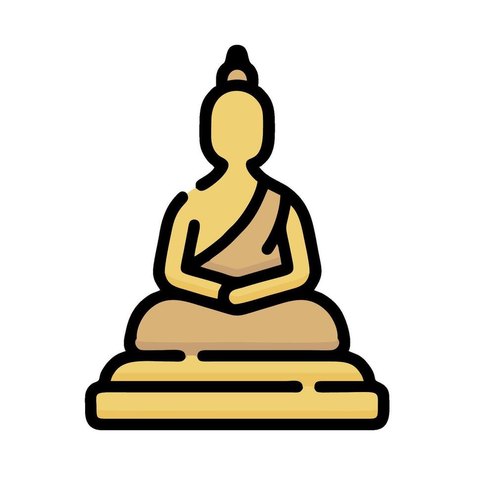 buddha statue icon on white background vector