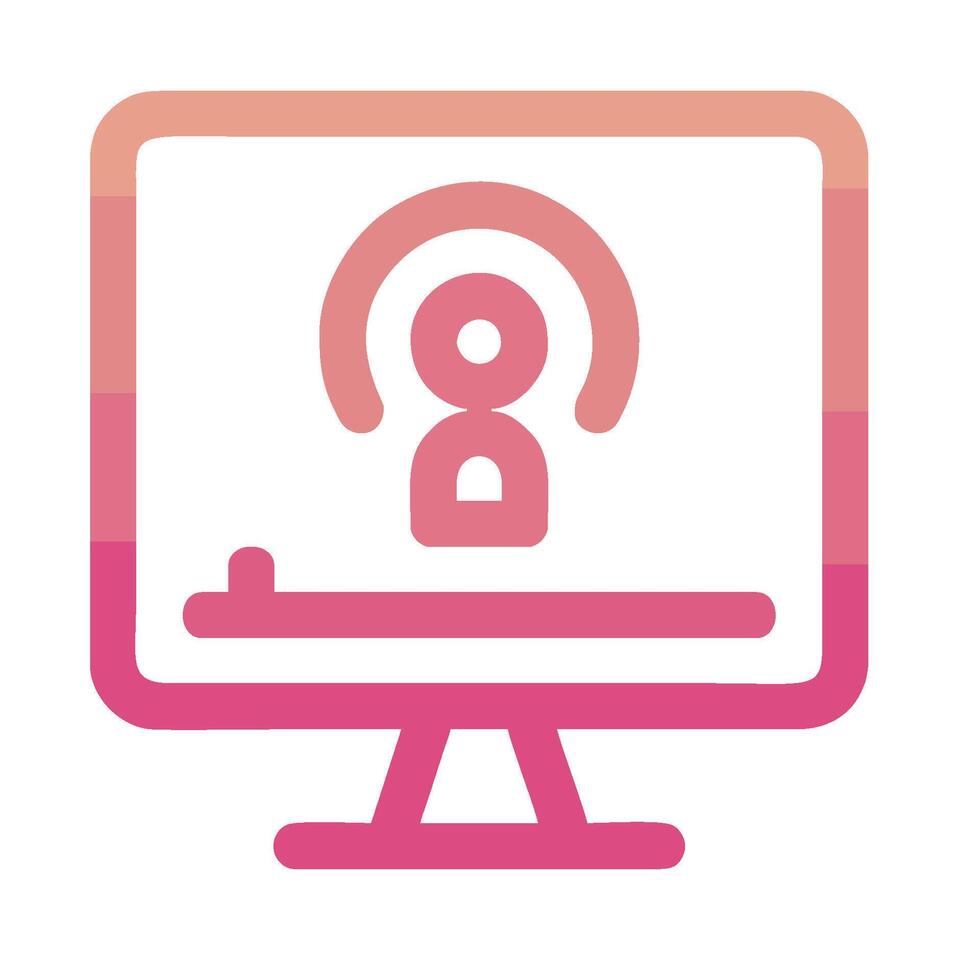 a computer monitor with a lock icon on it vector