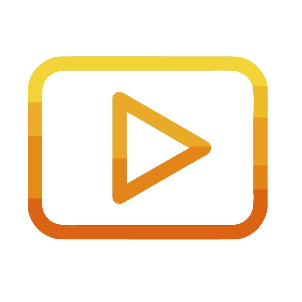 a play button with an orange and yellow background vector