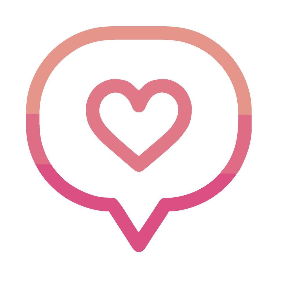 the heart icon is shown in a speech bubble vector