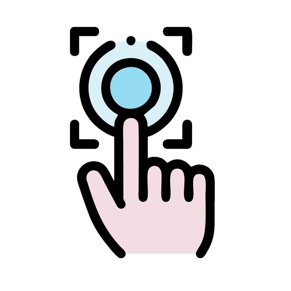 a hand pressing a button on a white background vector