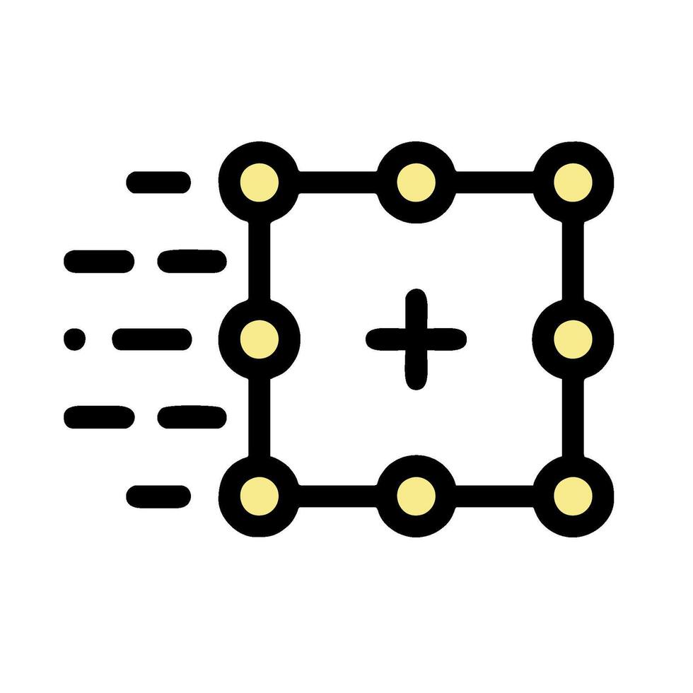 a black and white icon of a square with a plus sign vector