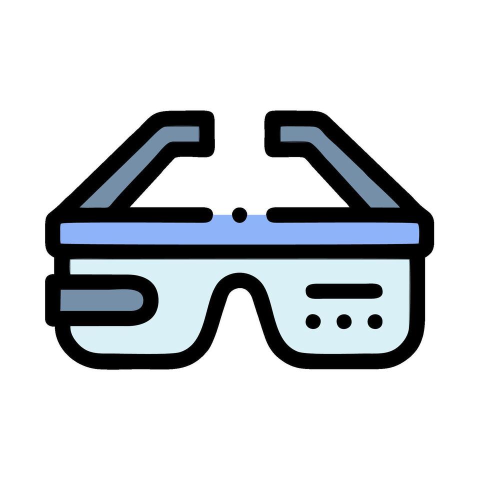 a pair of glasses with a blue light on it vector