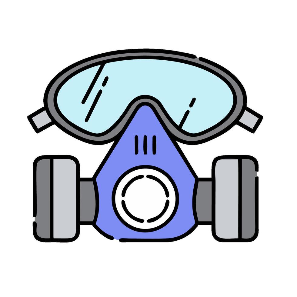a gas mask and goggles on a white background vector
