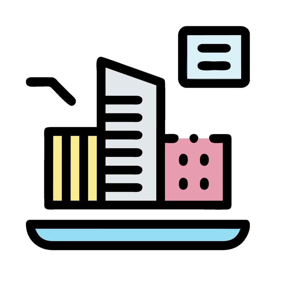 a city skyline icon with a building and a phone vector