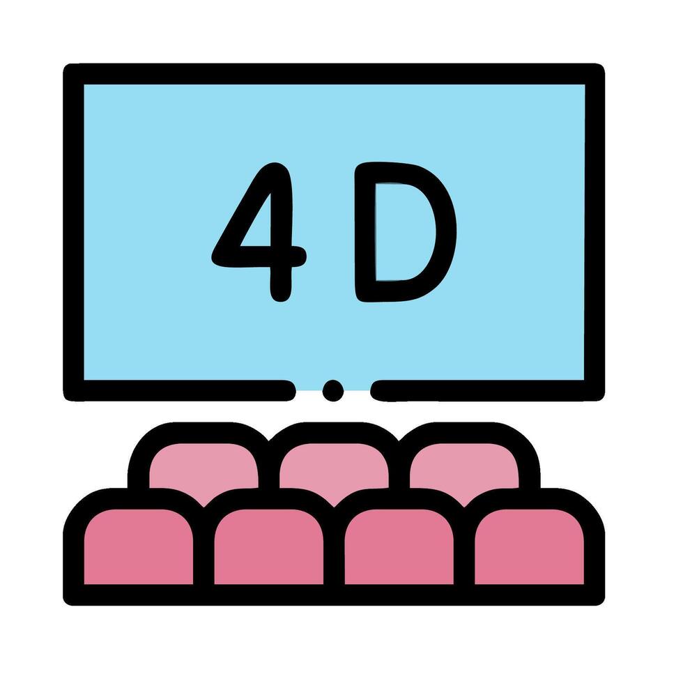 an icon of a 4d movie theater vector