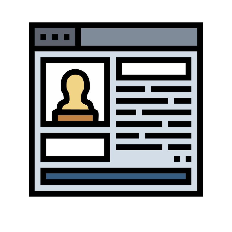 A website with a person on it vector