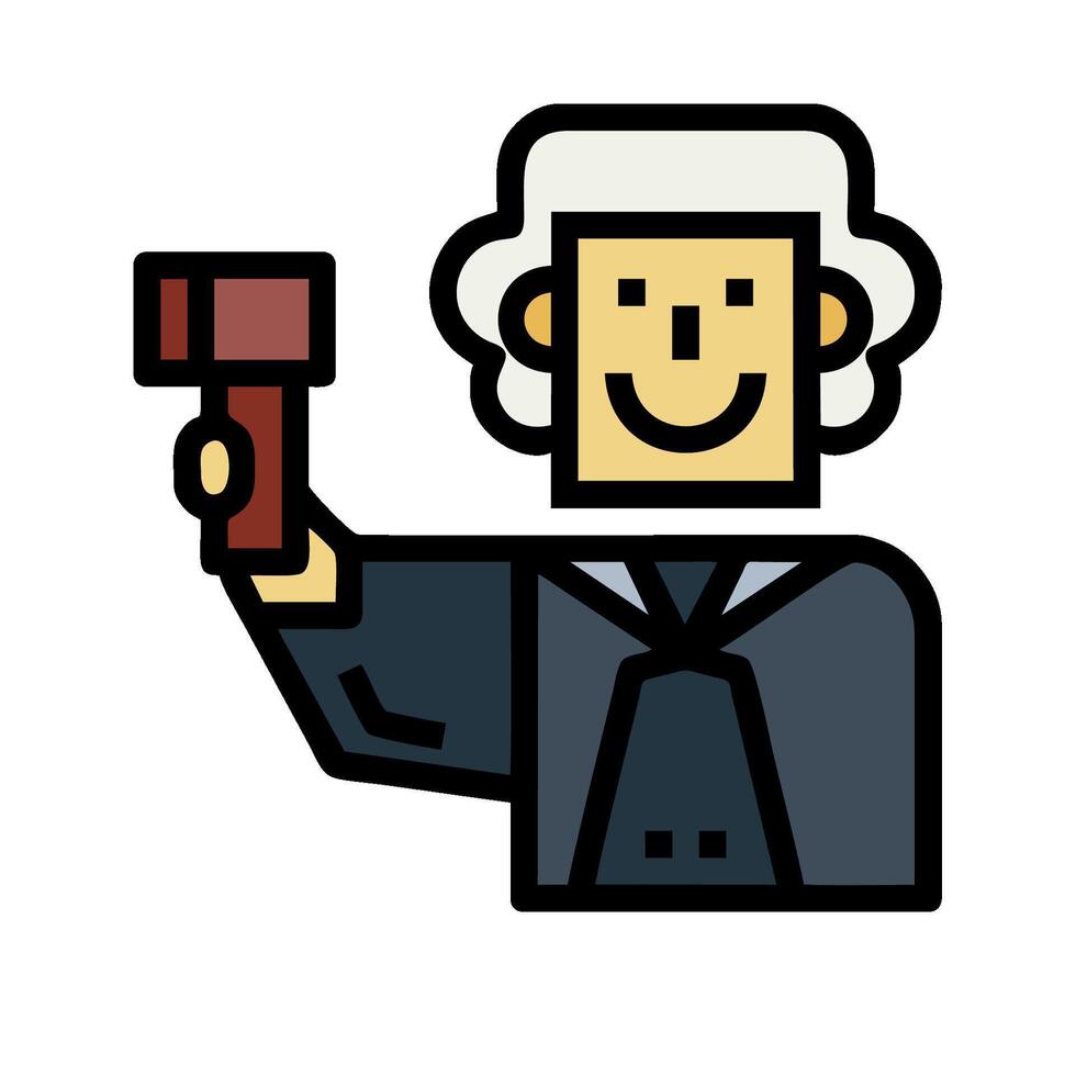A cartoon judge holding a hammer vector