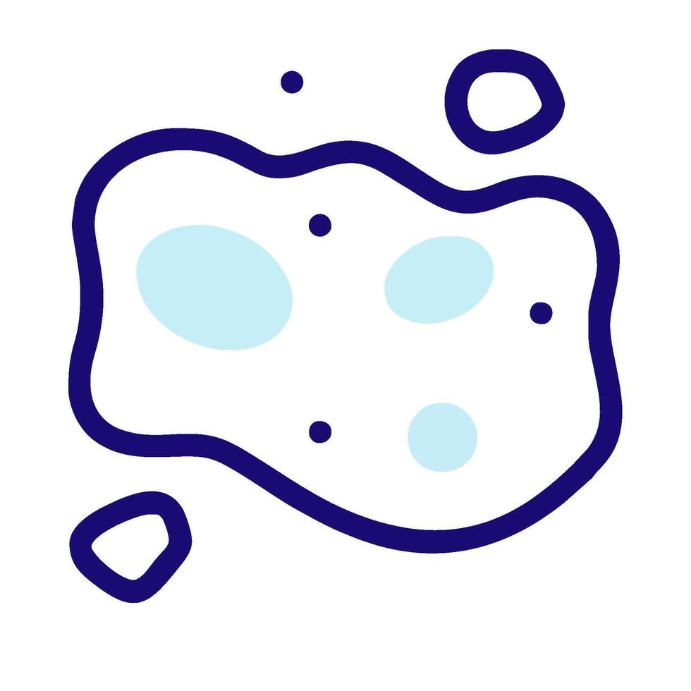 A blue and white icon of a bubble vector