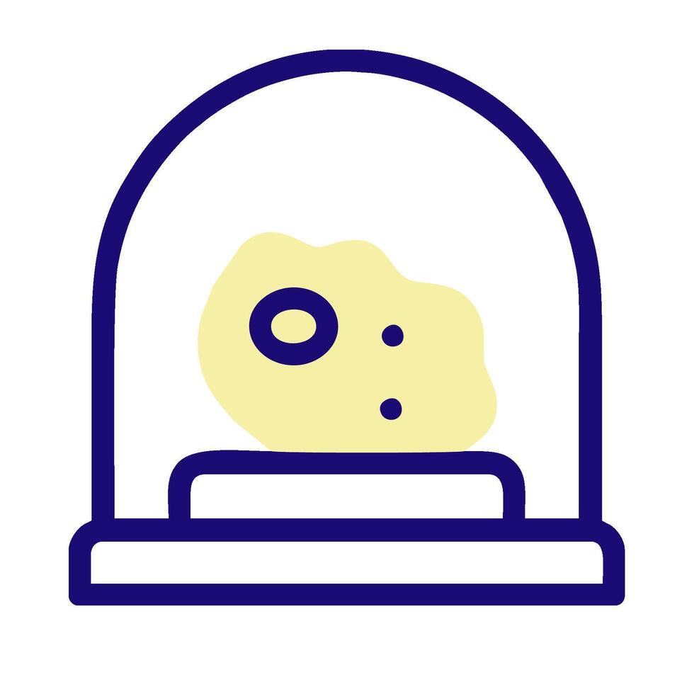 A glass dome with a potato inside vector