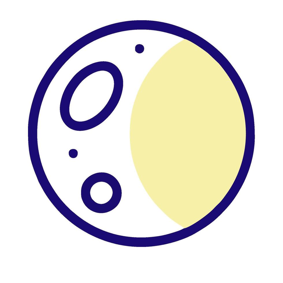 The moon is shown in a flat line with circles vector