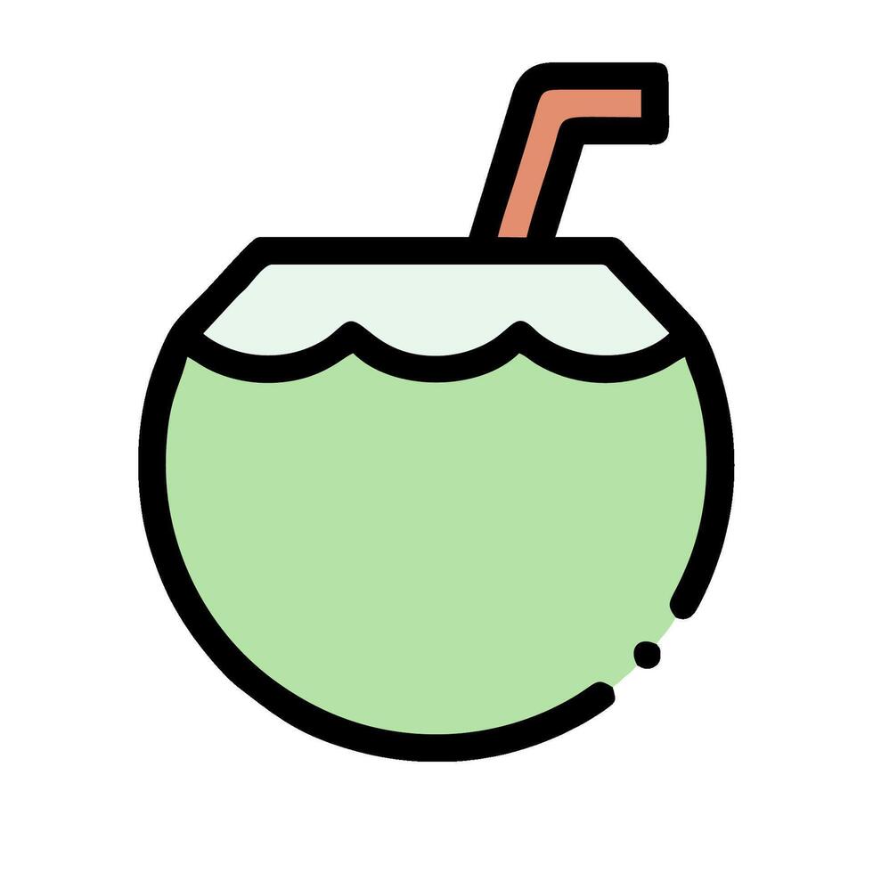 A green drink with a straw and straw vector