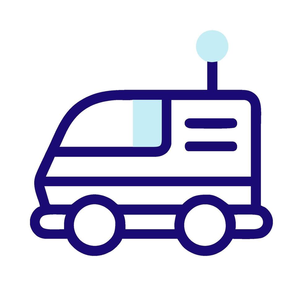 A blue truck with a blue light on top vector