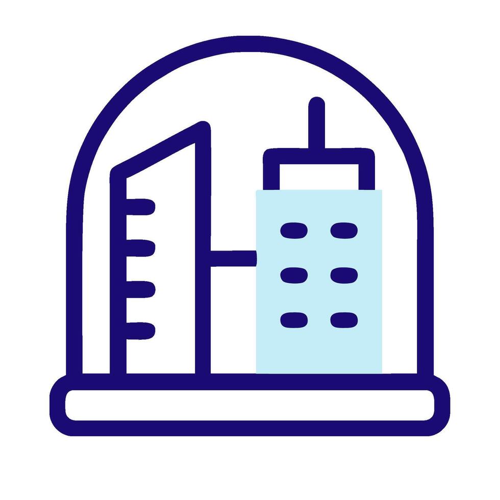 A building icon with a glass dome vector