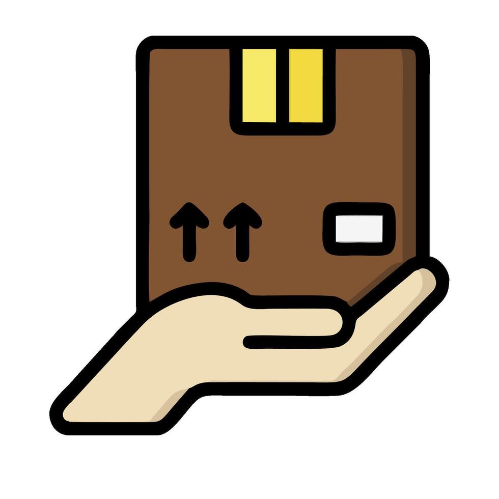 Hand holding a credit card icon vector