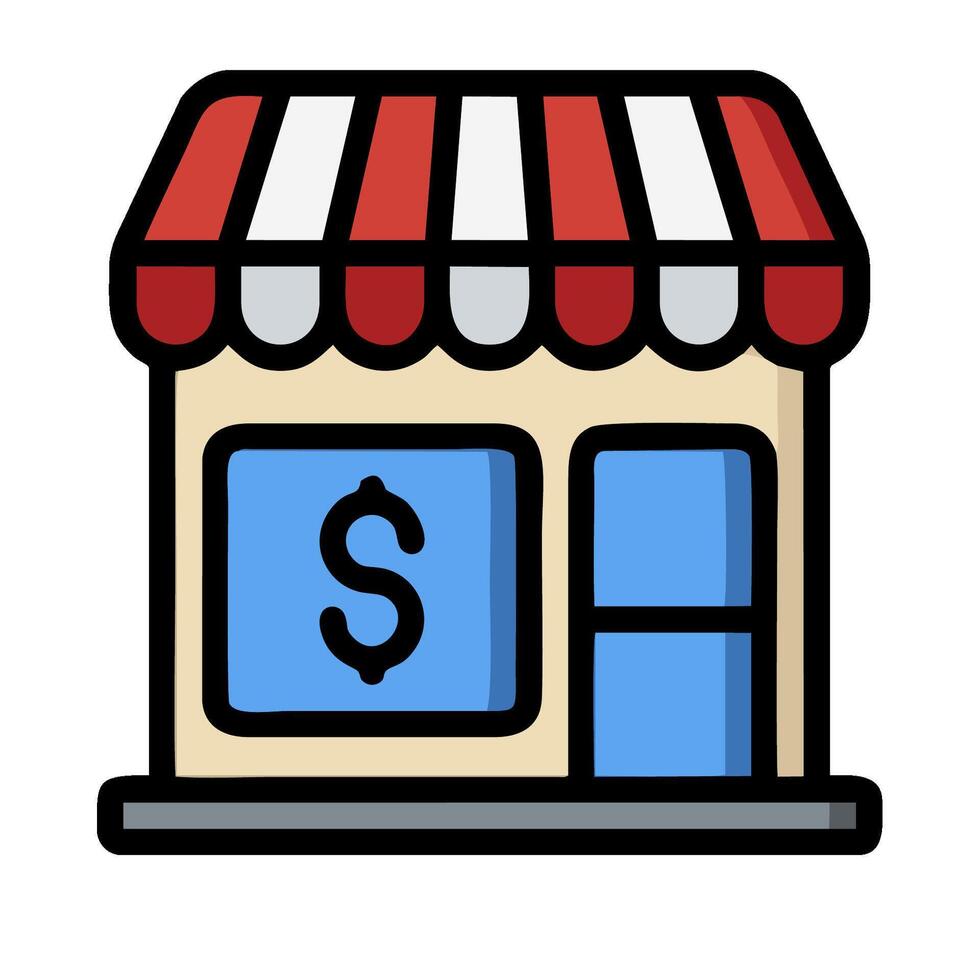 A small business with a dollar sign on the front vector
