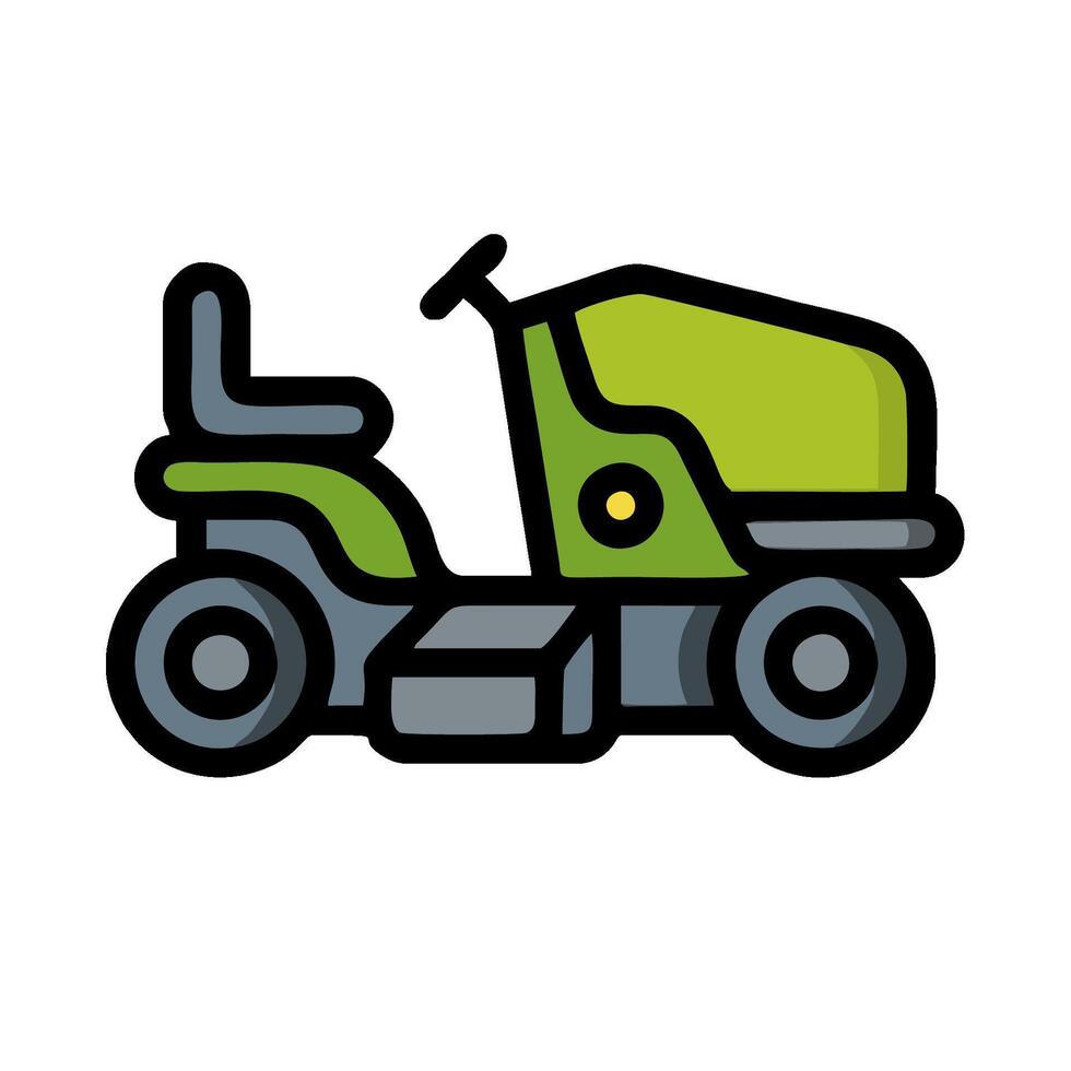 A green lawn mower icon on a white background vector