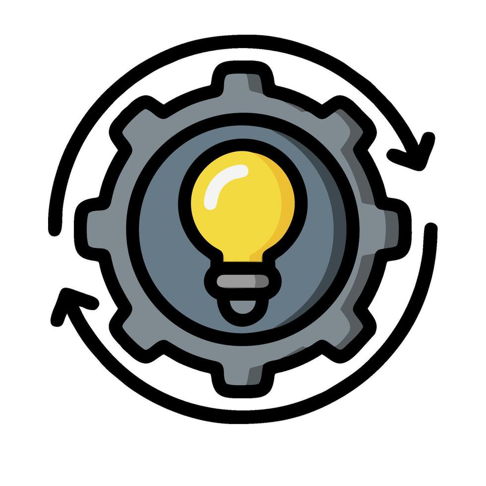A light bulb in a gear wheel vector
