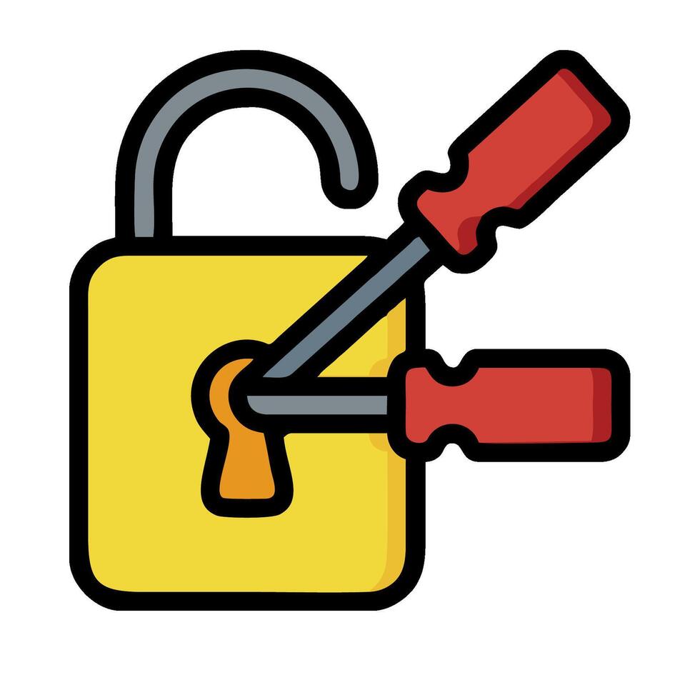 A lock with two wrenches inside it vector