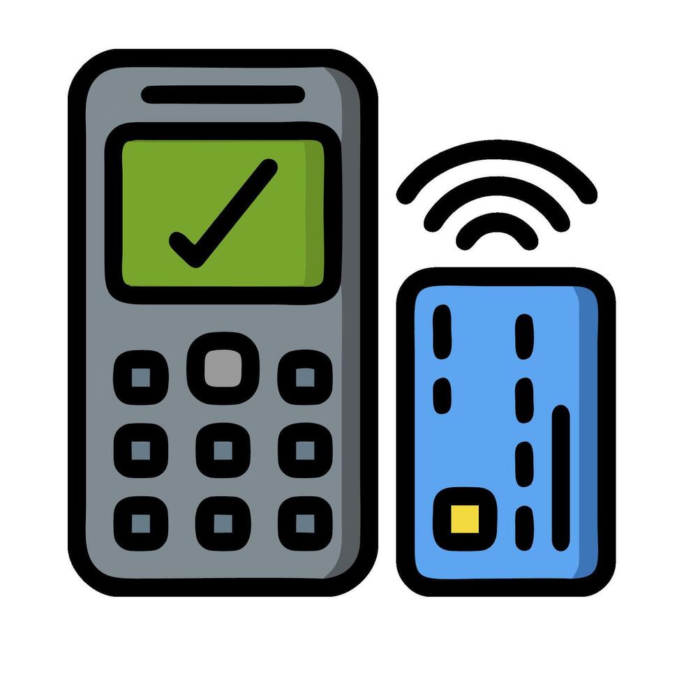 Mobile phone and credit card icon vector
