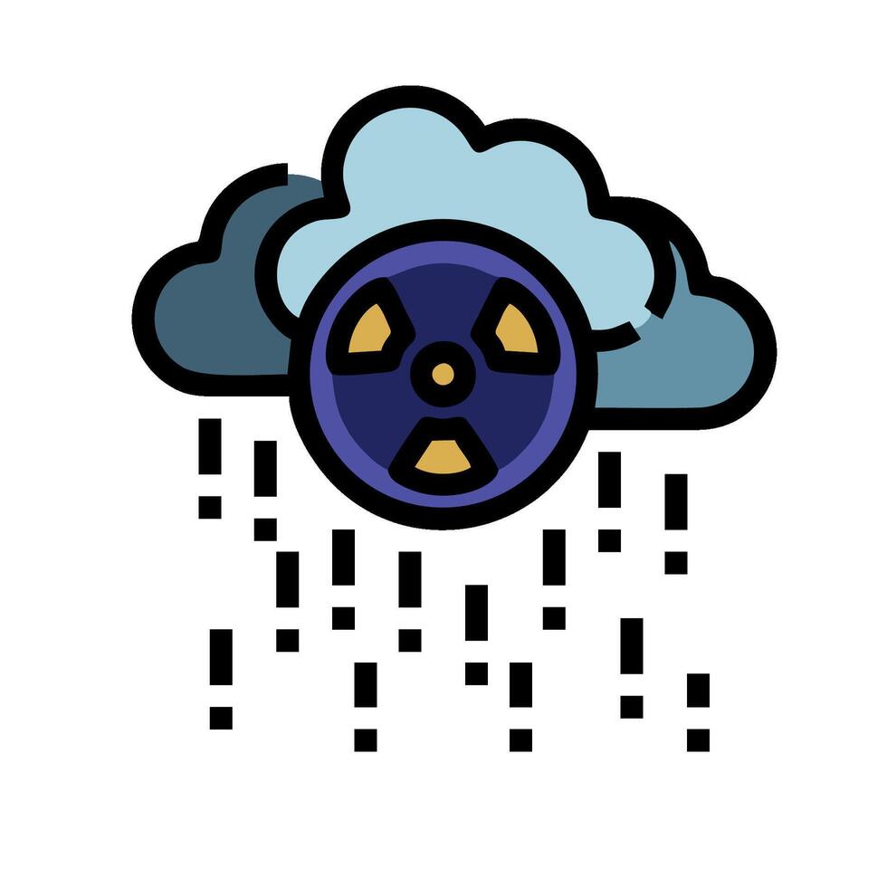A cloud with rain and a nuclear reactor vector