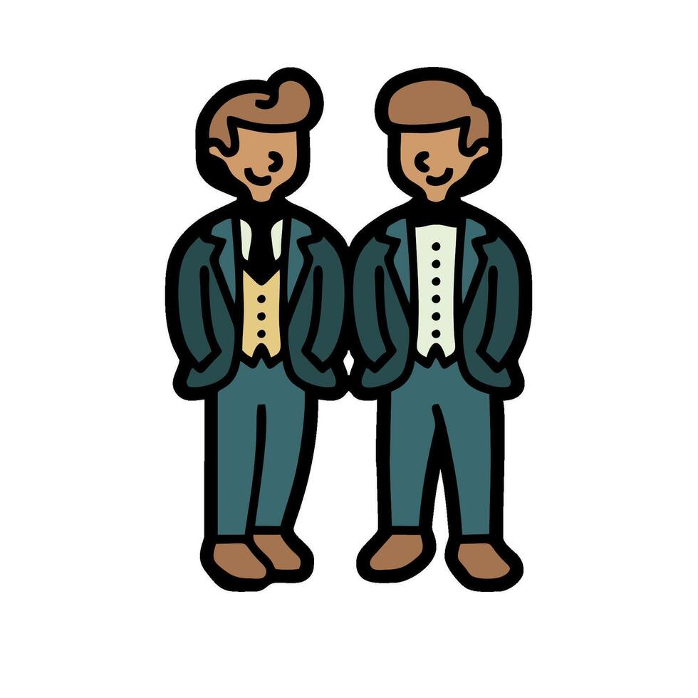 Two men in suits standing next to each other vector