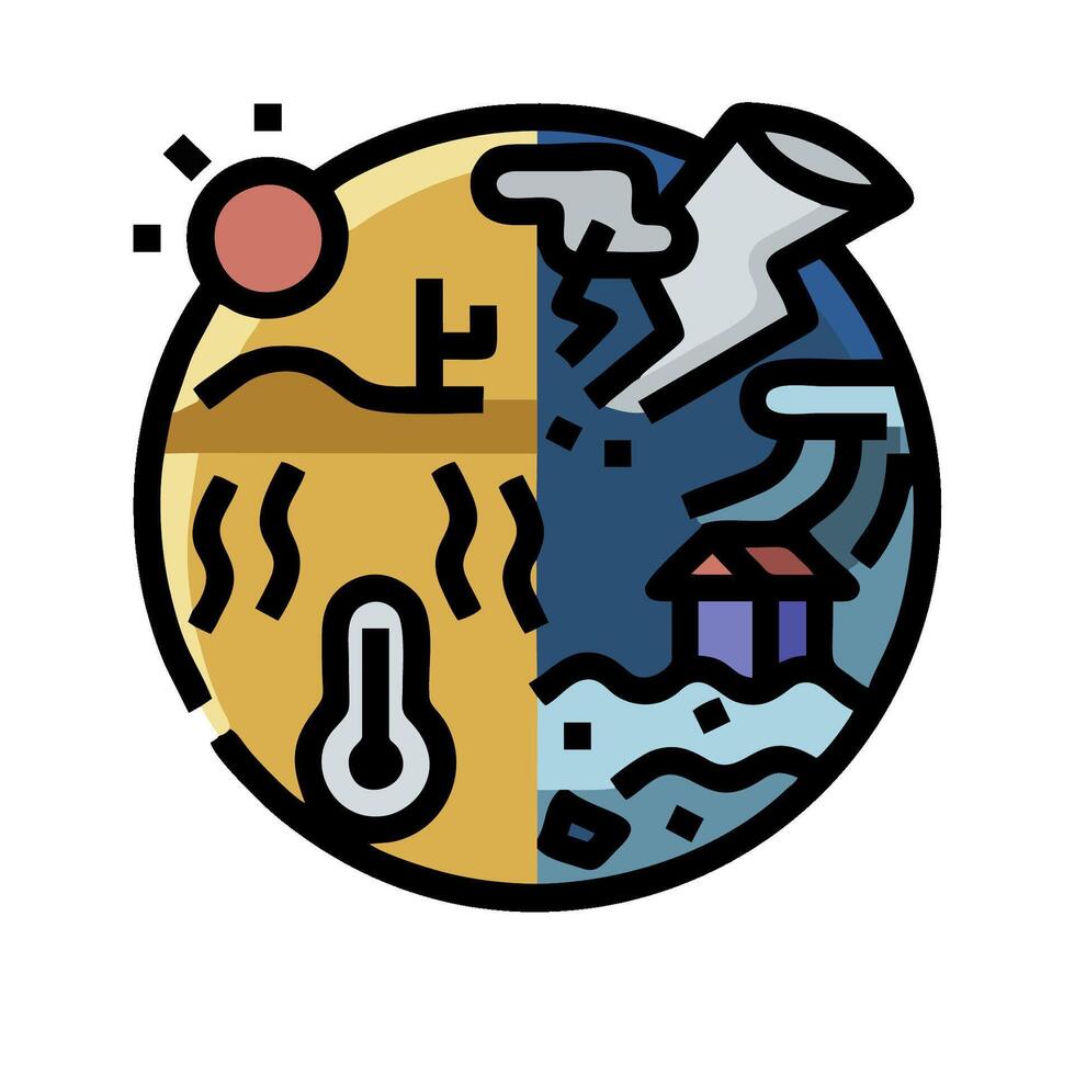 A cartoon image of a storm and a sun vector