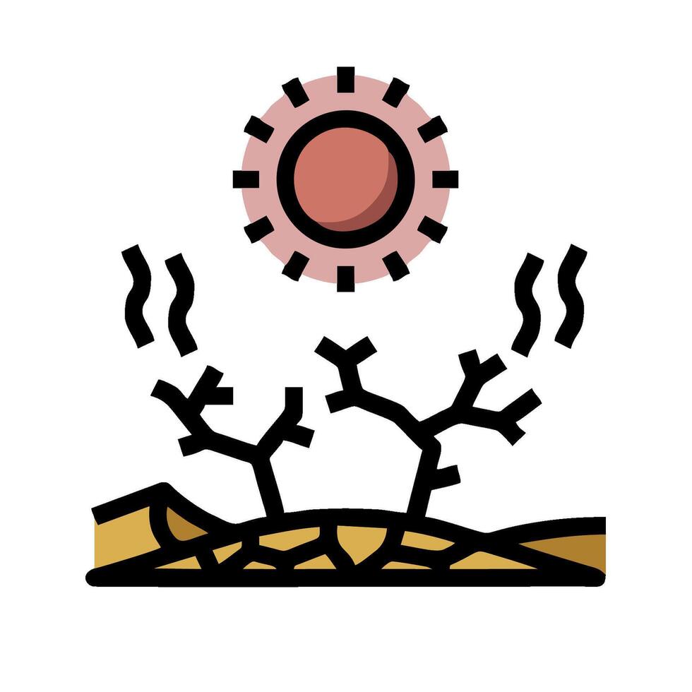 A desert with a sun and a tree vector