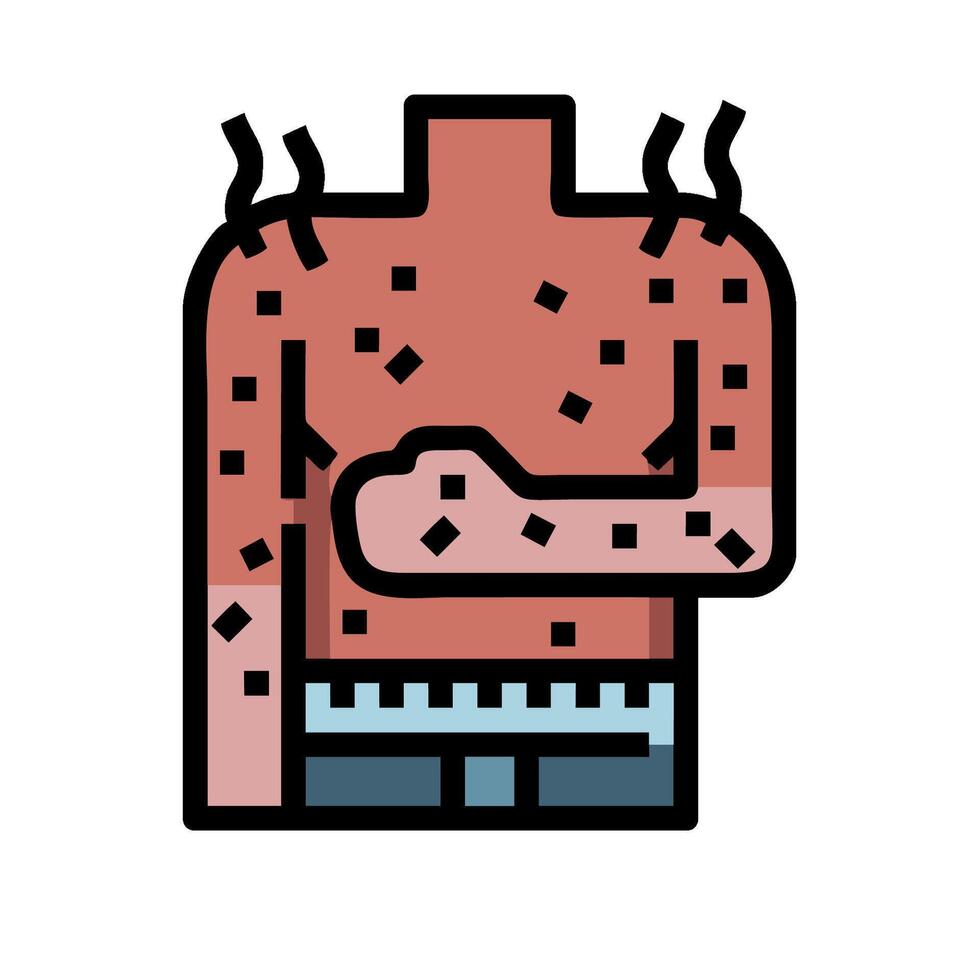 A cartoon illustration of a man with a rash on his chest vector