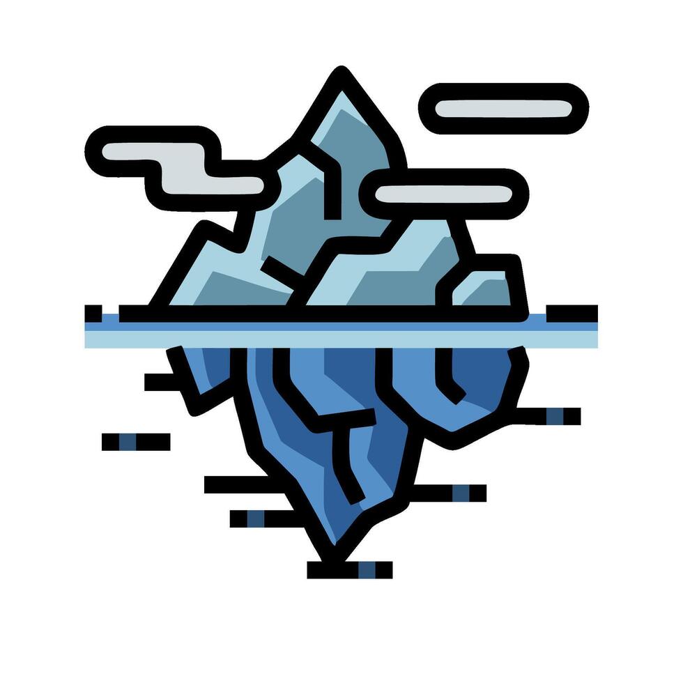 Iceberg icon with a blue background vector