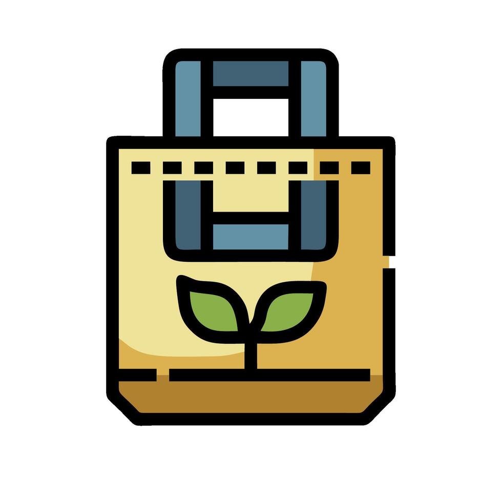 A bag with a plant inside it vector