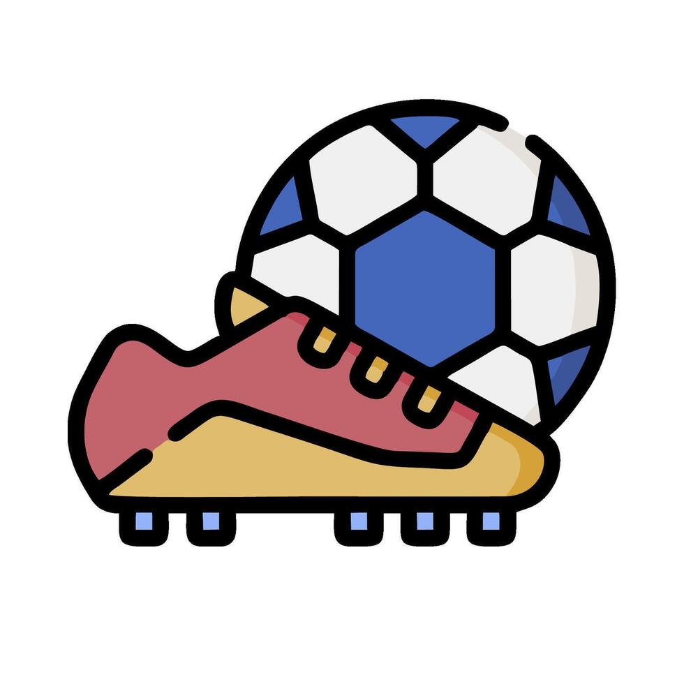 A soccer ball and shoe icon vector