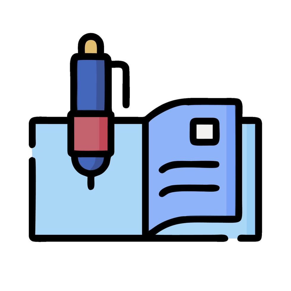 A pen and book icon on a white background vector