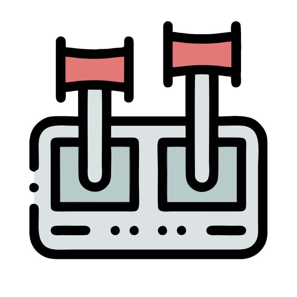 A game controller with two red buttons vector