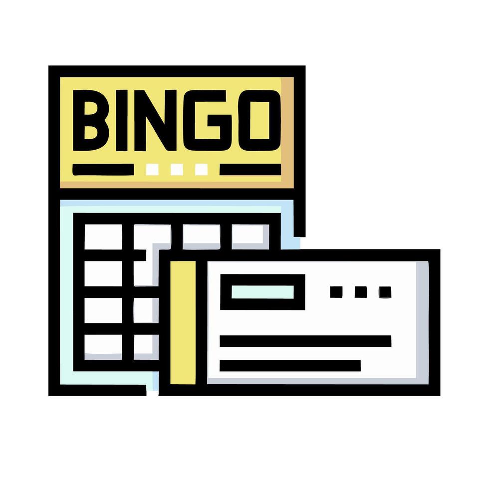 Bingo card and ticket icon illustration vector