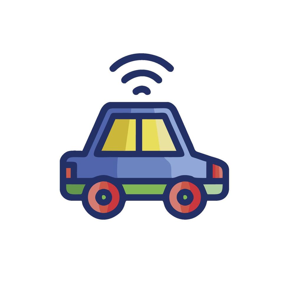 A car with wifi icon on it vector
