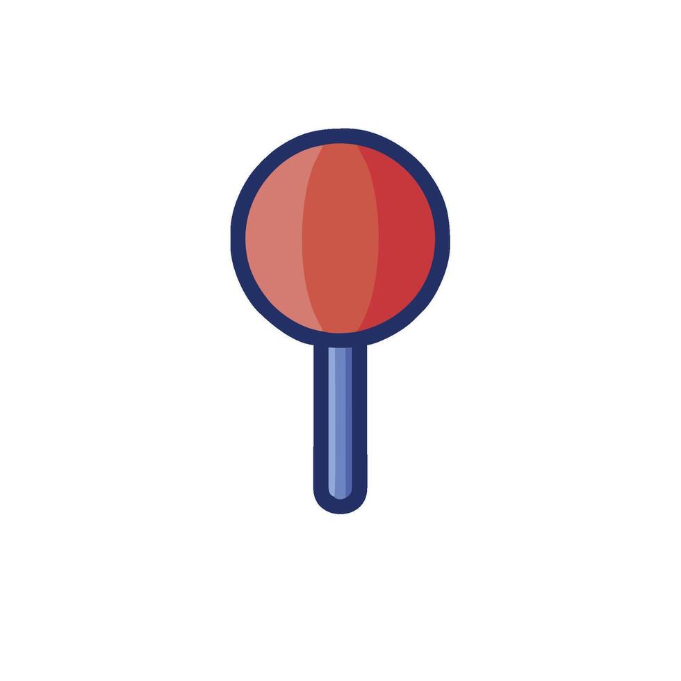 A red and blue ping pong ball icon on a white background vector