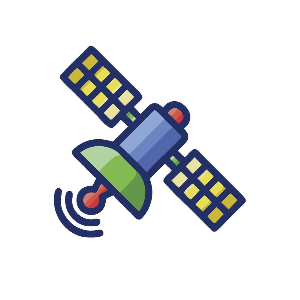 A satellite with a satellite dish on it vector