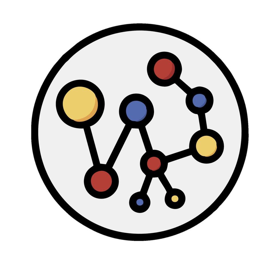 A circle with a bunch of colored dots in it vector