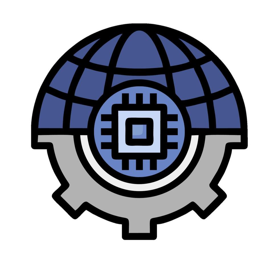 A globe with a computer chip on it vector