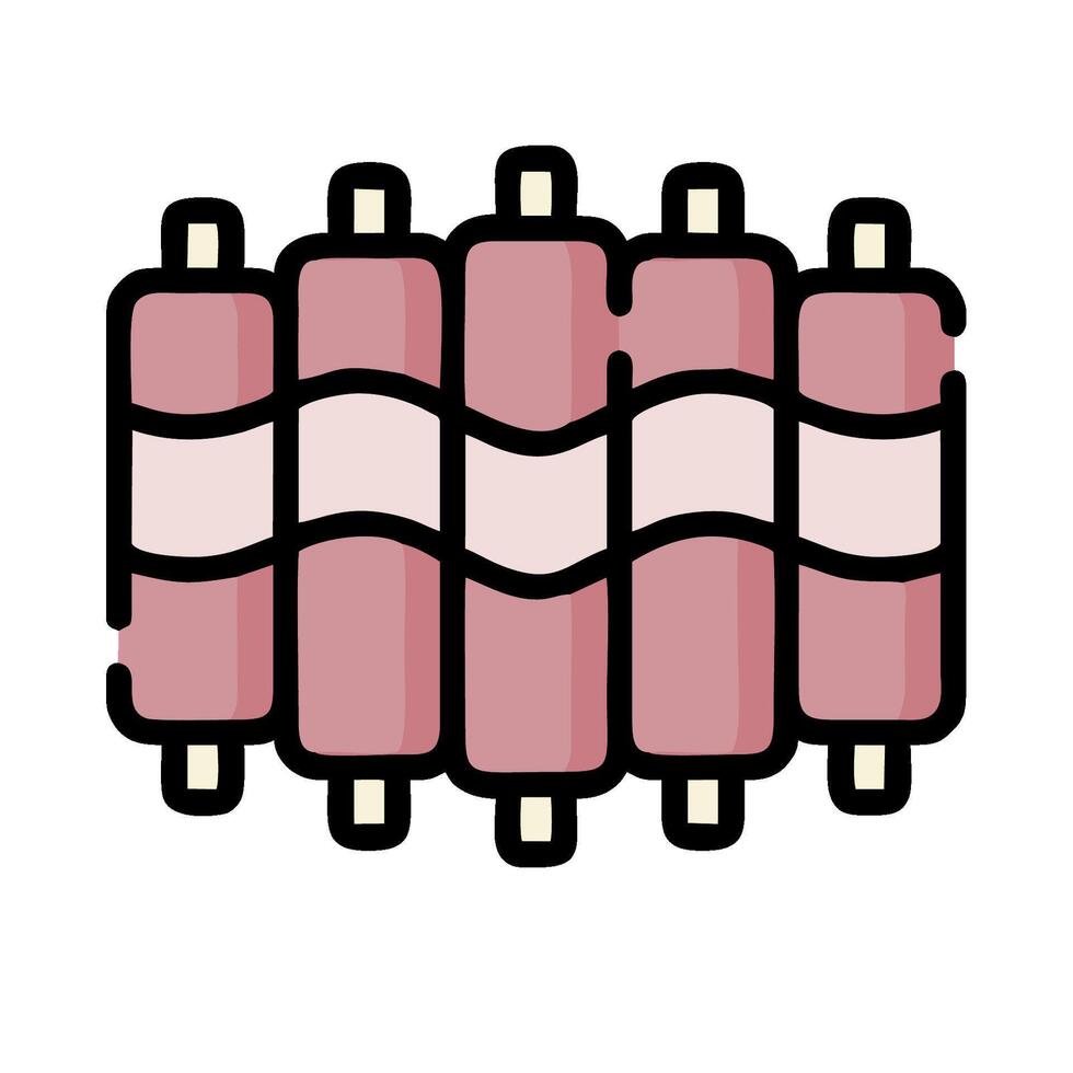 A group of meat on a stick icon vector